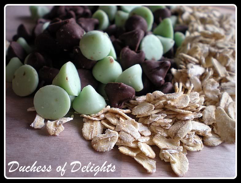 Duchess of Delights Mint Chocolate Chip Oatmeal Cookies